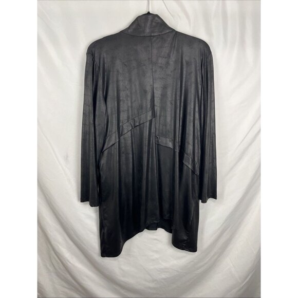 Kozan Slinky Faux Leather Mini Dress/Oversized Top w/ Metal Button Womens Size M - Picture 9 of 12